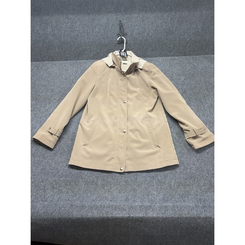 St Johns Bay Hooded Jacket Women’s Size Small Tan Long Sleeve Full Zip